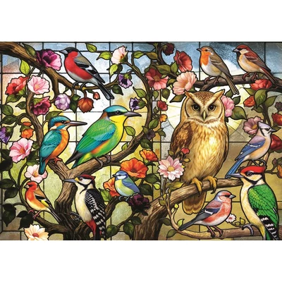 Trefl 99306 - Színes üvegmadarak - 1000 db-os puzzle