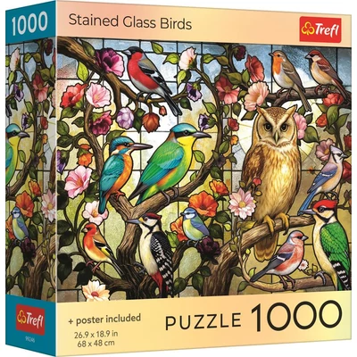 Trefl 99306 - Színes üvegmadarak - 1000 db-os puzzle