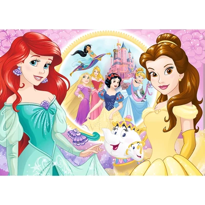 Trefl 14819 - Disney Princess- Belle és Ariel - 100 db-os Csillám puzzle