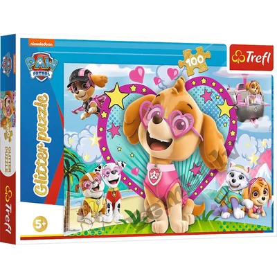 Trefl 14818 - Mancs őrjárat - Skye - 100 db-os Csillám puzzle