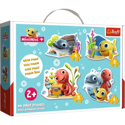 Trefl 36125 - Boldog halacskák - 4 az 1-ben puzzle (3, 4, 5, 6-db-os)