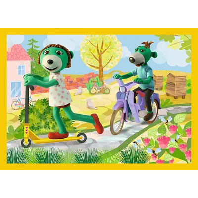 Trefl 34358 - A Treflik család együtt szórakozik - 4 az 1-ben (12, 15, 20, 24 db-os) puzzle