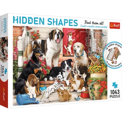 Trefl 10675 - Mókás kutyák - 1043 db-os Hidden Shapes puzzle