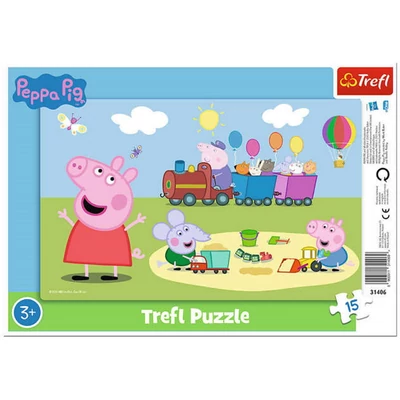 Trefl 31406 - Peppa malac - 15 db-os keretes puzzle