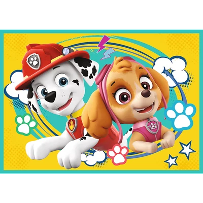 Trefl 34346 - Mancs őrjárat - Boldog csapat - 4 az 1-ben (12, 15, 20, 24 db-os) puzzle