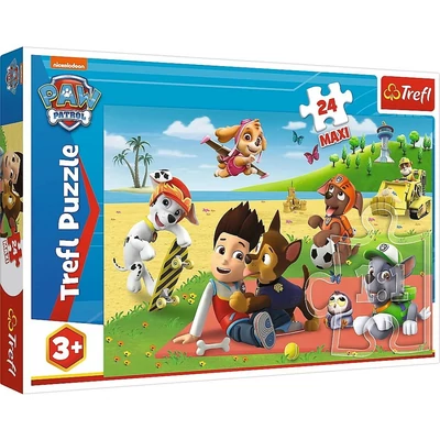 Trefl 14346 - Mancs őrjárat - Móka a parton - 24 db-os Maxi puzzle