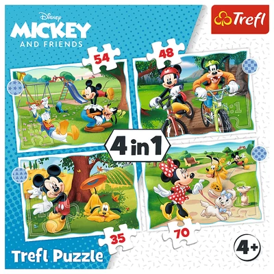 Trefl 34604 - Mickey Mouse - Nice day - 4 az 1-ben (35, 48, 54, 70 db-os) puzzle