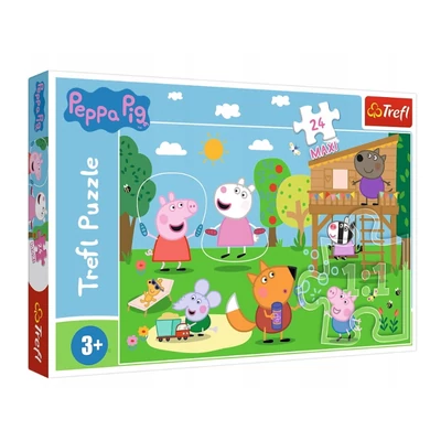 Trefl 14342 - Peppa Malac - Játszótéri móka - 24 db-os Maxi puzzle