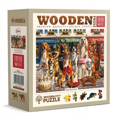 Wooden City NB0824-XL - Dogs About Town - 1010 db-os fa puzzle