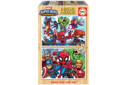 Educa 18599- Marvel Super Hero Adventures - 2 x 25 db-os fa puzzle