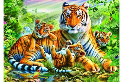 Bluebird puzzle 70137 - Tiger and Cubs - 1500 db-os puzzle