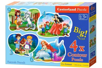 Castorland B-005062 - Sziluett puzzle - Mesebeli barátok - 3,4,6,9 db-os puzzle