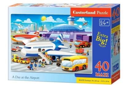 Castorland B-040223 - Egy nap a repülőtéren - 40 db-os Maxi puzzle