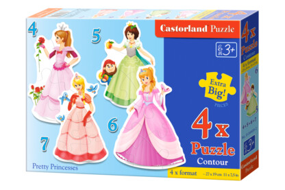 Castorland B-04409 - Sziluett puzzle - Csinos hercegnők - 4,5,6,7 db-os puzzle
