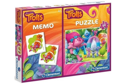 Clementoni 07914 - Trollok - 2 az 1-ben puzzle és memóriajáték