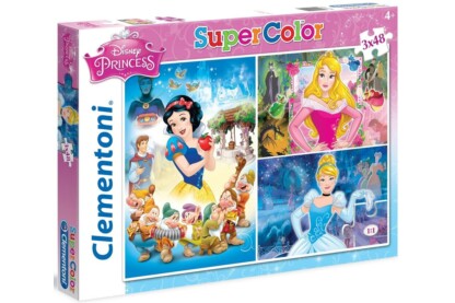 Clementoni 25211 - Disney Princess - 3 x 48 db-os Szuper Színes puzzle