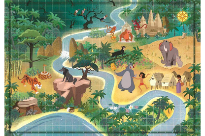Clementoni 39816 - Disney A dzsungel könyve Történet Térkép - 1000 db-os puzzle 