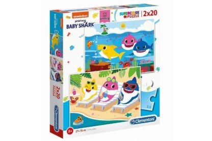 Clementoni 24777 - Baby Shark - 2 x 20 db-os Szuper Színes puzzle
