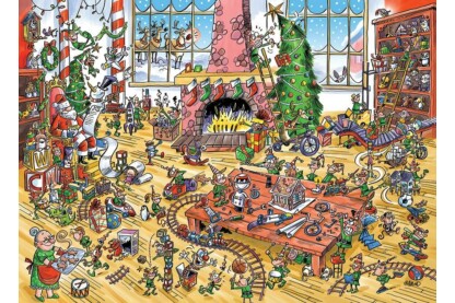 Cobble Hill 53506 - Doodle Town - Elves at Work - 1000 db-os puzzle