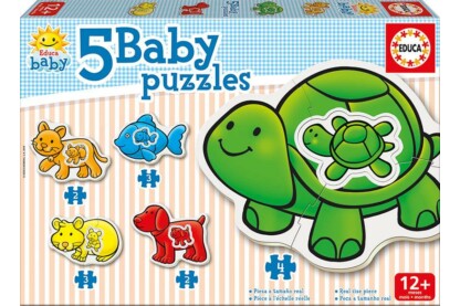 Educa 14864 -  Baby sziluett puzzle - Állatok - Teknőcös - 2,3,4 db-os puzzle