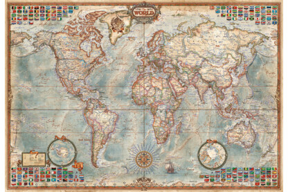 Educa 16764 - Miniature puzzle - Politikai világtérkép - 1000 db-os puzzle