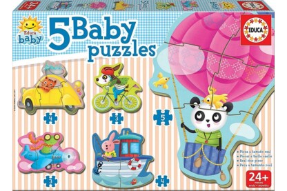 Educa 17141 -  Baby sziluett puzzle - Állatok a volánnál - 3,4,5 db-os puzzle