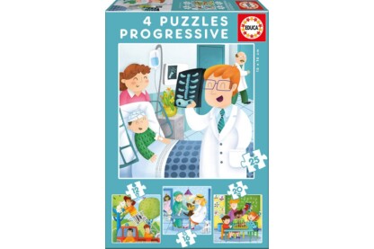 Educa 17146 - Foglalkozások  - 4 az 1-ben puzzle (6,9,12,16 db-os) puzzle