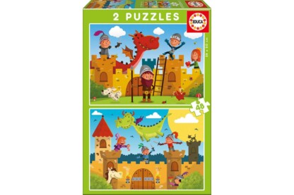 Educa 17151 - Lovagok és sárkányok - 2 x 48 db-os puzzle