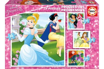 Educa 17166 - Disney Princess - 4 az 1-ben puzzle (12,16,20,25 db-os) puzzle