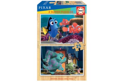Educa 18597 - Disney Pixar mesék - 2 x 25 db-os fa puzzle