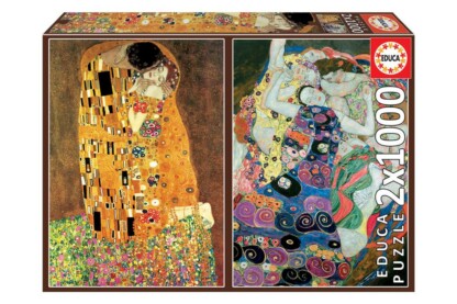 Educa 18488 - A csók + A szűz, Klimt - 2x1000 db-os puzzle