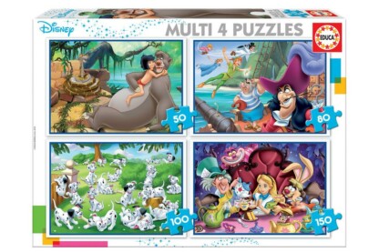 Educa 18105 - Disney mesehősök - 4 az 1-ben (50,80,100,150 db-os) puzzle