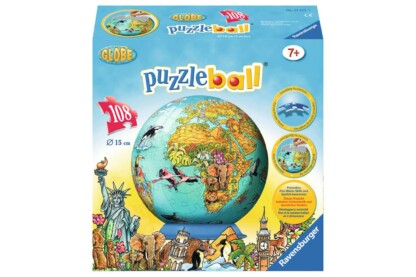 Ravensburger 12212 - Földgömb gyerekeknek - 108 db-os 3D gömb puzzle