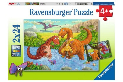 Ravensburger 05030 - Játékos dínók - 2 x 24 db-os puzzle