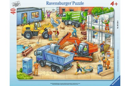 Ravensburger 06120 - Munkagépek az építkezésen - 40 db-os keretes puzzle