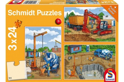 Schmidt 56200 - Construction Work Ahead - 3 x 24 db-os puzzle