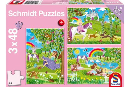Schmidt 56225 - Princess in the castle garden - 3 x 48 db-os puzzle