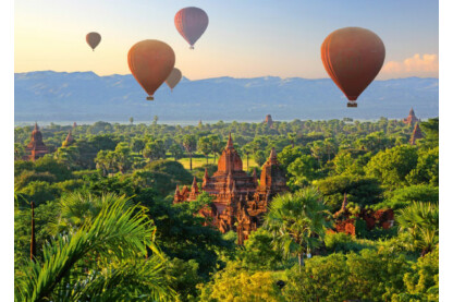 Schmidt 58956 - Hot air balloons - Mandalay, Myanmar - 1000 db-os puzzle