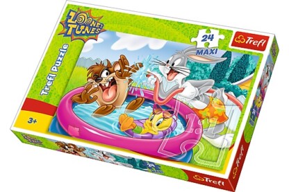 Trefl 14238 - Looney Tunes - Pancsolás a kertben - 24 db-os Maxi puzzle