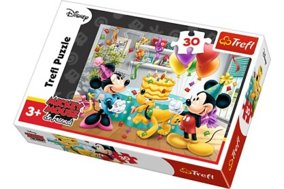Trefl 18211 - Mickey Mouse és barátai - Születésnapi torta - 30 db-os puzzle