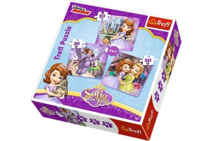 Trefl 34814 - Szófia hercegnő - 3 az 1-ben (20,36,50 db-os) puzzle
