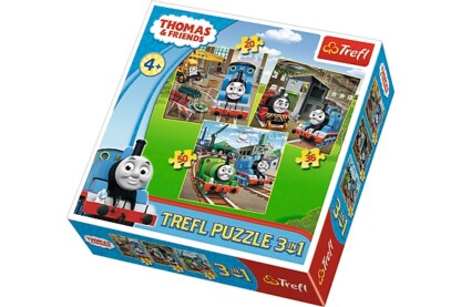 Trefl 34821 - Thomas és barátai - 3 az 1-ben (20, 36, 50 db-os) puzzle