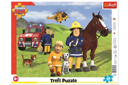 Trefl 31393 - Sam a tűzoltó - Mindig őrségben - 25 db-os keretes puzzle