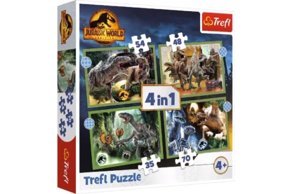 Trefl 4 az 1-ben puzzle (35,48,54,70 db-os) – Jurassic World (34607)