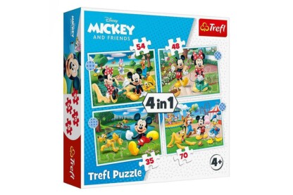 Trefl 4 az 1-ben puzzle (35,48,54,70 db-os) - Mickey Mouse - Nice day (34604)