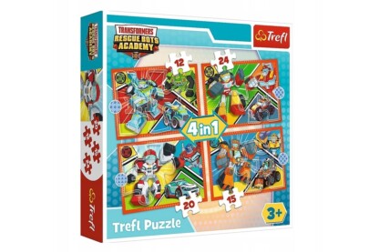 Trefl 34352- Transformers - Mentő Bot Akadémia - 4 az 1-ben (12, 15, 20, 24 db-os) puzzle