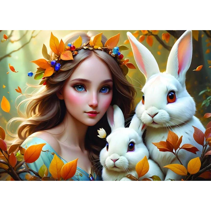 Alipson 50129 - Lady and Bunnies - 500 db-os puzzle