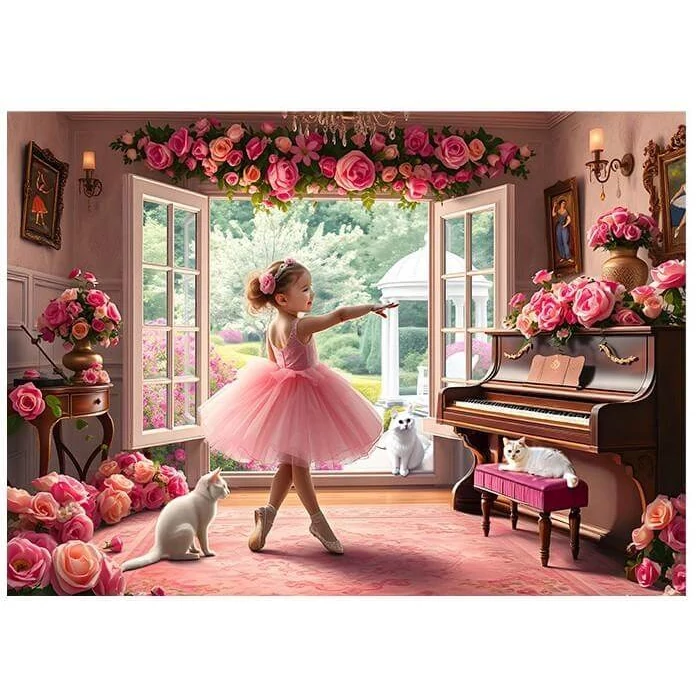Alipson 50259 - Petite Ballerine et Jardin Romantique - 2 x 500 db-os puzzle
