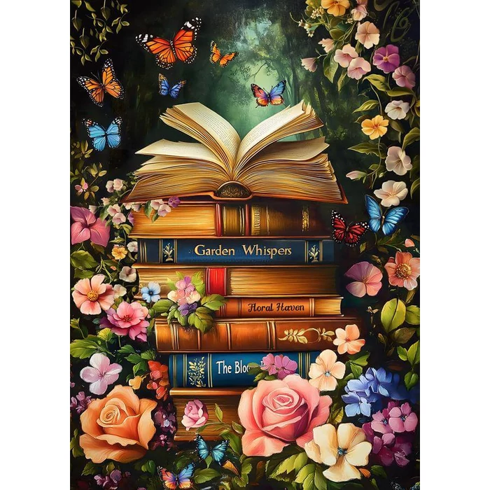 Bboldin Z-1418 - Books & Flowers - 1000 db-os puzzle