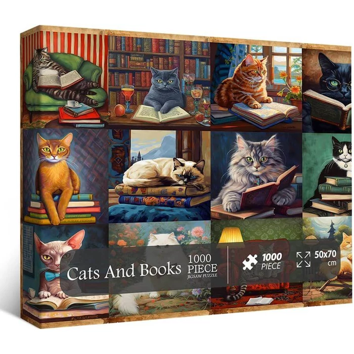 Bboldin Z-332 - Cats and Books - 1000 db-os puzzle